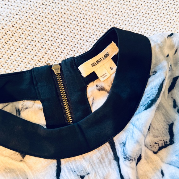 HELMUT LANG 100% Silk Black White Grey Monochrome Tunic Top Dress - Picture 9 of 16